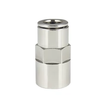 Dugaszolható egyenes csatlakozó, belső menettel fém kivitel 10 mm-es csőhöz 3/8" menettel