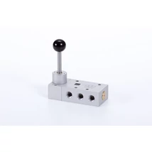 5/3-as kézi működtetésű szelep, középállásban zárt - G1/8"