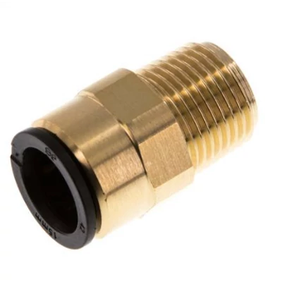 Egyenes Push-in menetes csatlakozó idom 15 mm-es csőhöz 1/2" réz