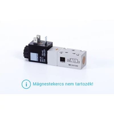 3/2-sing. solenoid-valve, n.c., air spring, M5, ports on top