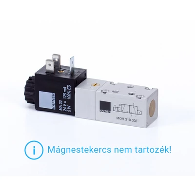 3/2-sing. solenoid-valve, n.o., air spring, M5, ports on top